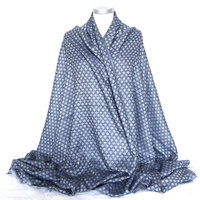 UITVERKOCHT- omslagdoek/plaid wolmix reversible 1- jeans