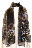 UITVERKOCHT-sjaal chiffon viscose met print 7- big paisley