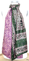 sjaal vintage gerecyclede zijde dubbel 22- donkergroen/lila roze