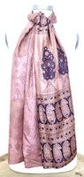 sjaal vintage gerecyclede zijde dubbel 28-roze/oud paars