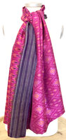 sjaal vintage gerecyclede ikat zijde dubbel 1-paars/roze