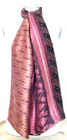 sjaal vintage gerecyclede ikat zijde dubbel 5-paars/roze/koraal/zwart