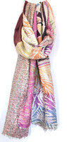 sjaal kantha zijde reversible 2- summer mix