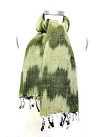 sjaal katoen grof ikat 6-lindegroen