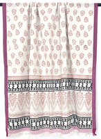 stranddoek/pareo gemêleerd etnic print 2- fuchsia roze rand