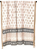 stranddoek/pareo gemêleerd etnic print 4-caramel bruine rand