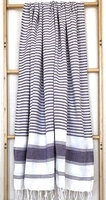 grote katoenen bad-, hammam- of stranddoek streep 4- lavendel