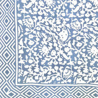  UITVERKOCHT- sjaal/pareo/sarong voilekatoen met hand-blockprint ethnic 5- jeans blauw