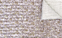 deken quilt tweepersoons reversible blockprint 8- vergrijsd paars/oud roze