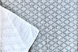 sprei new kantha 2 pers. handdoorgestikt muisgrijs