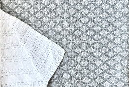 sprei new kantha 1 pers. handdoorgestikt muisgrijs