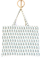  tote bag/tas katoen handblockprint 3- turquoise/groen