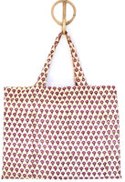  tote bag/tas katoen handblockprint 4- fuchsia/poederroze
