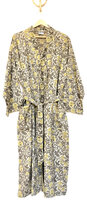 Kimono katoen Ajrakh print 15- geel/grijs