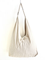  UITVERKOCHT- tas / tote bag XL  ruitje-  6- zand