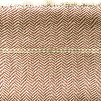  deken-plaid handgeweven katoen 1- roestrood met oker bies